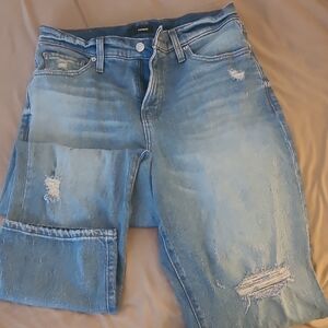 Express Light Blue Straight Leg Jeans